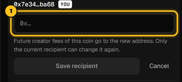 The change fee recipient form