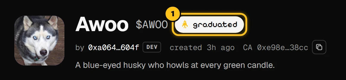 A graduated coin's header